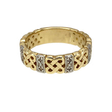 Load image into Gallery viewer, 9ct Gold &amp; Diamond Set Celtic Knot Band Ring
