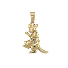 Load image into Gallery viewer, 9ct Gold &amp; Cubic Zirconia Set Kangaroo Pendant
