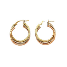 Load image into Gallery viewer, 9ct Gold Twist Hoop Creole Earrings
