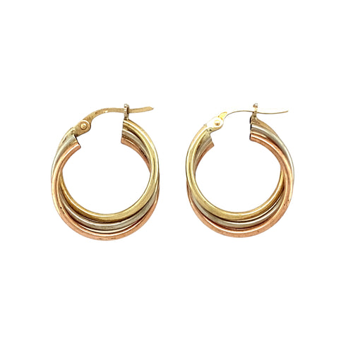 9ct Gold Twist Hoop Creole Earrings