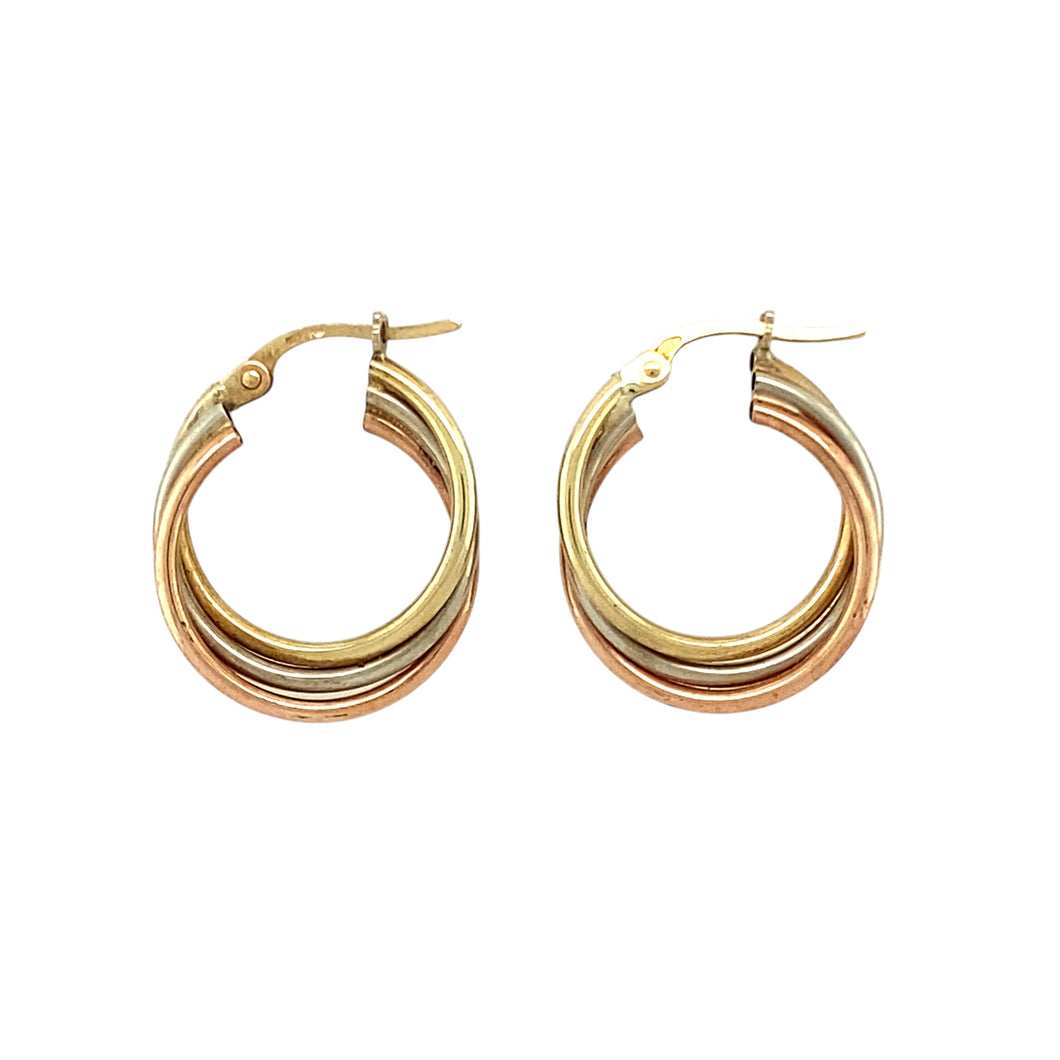 9ct Gold Twist Hoop Creole Earrings