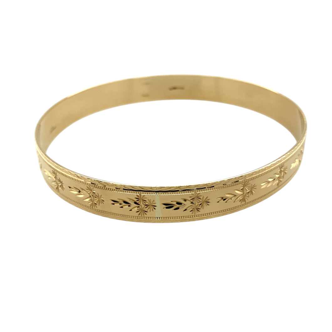 9ct Solid Gold Patterned Bangle