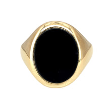 Load image into Gallery viewer, 9ct Gold &amp; Onyx Set Oval Signet Ring
