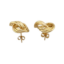 Load image into Gallery viewer, 9ct Gold Multi Band Twist Circle Stud Earrings
