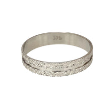 Load image into Gallery viewer, 9ct White Gold Sparkle Patterned 4mm Band Ring
