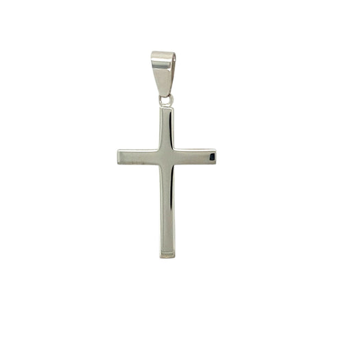 9ct White Gold Polished Cross Pendant