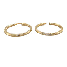 Load image into Gallery viewer, Preowned 9ct Yellow Gold Twisted Hoop Creole Earrings with the weight 1.60 grams
