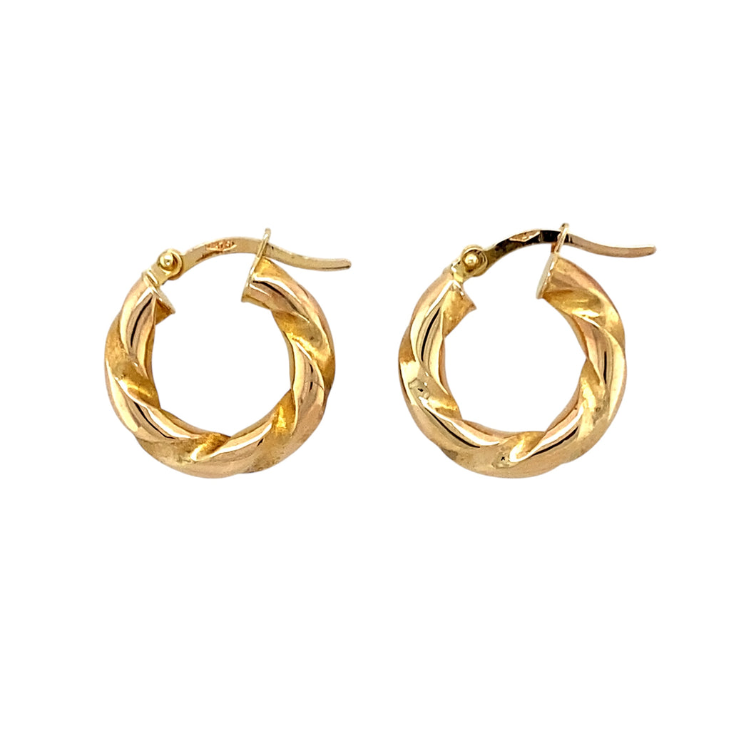 9ct Gold Twisted Hoop Creole Earrings