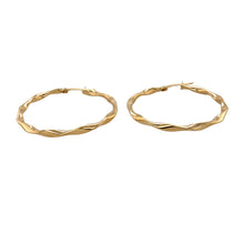 Load image into Gallery viewer, Preowned 9ct Yellow Gold Twisted Hoop Creole Earrings with the weight 1.80 grams
