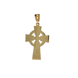 Preowned 10ct Yellow Gold Patterned Celtic Style Cross Pendant with the weight 2 grams