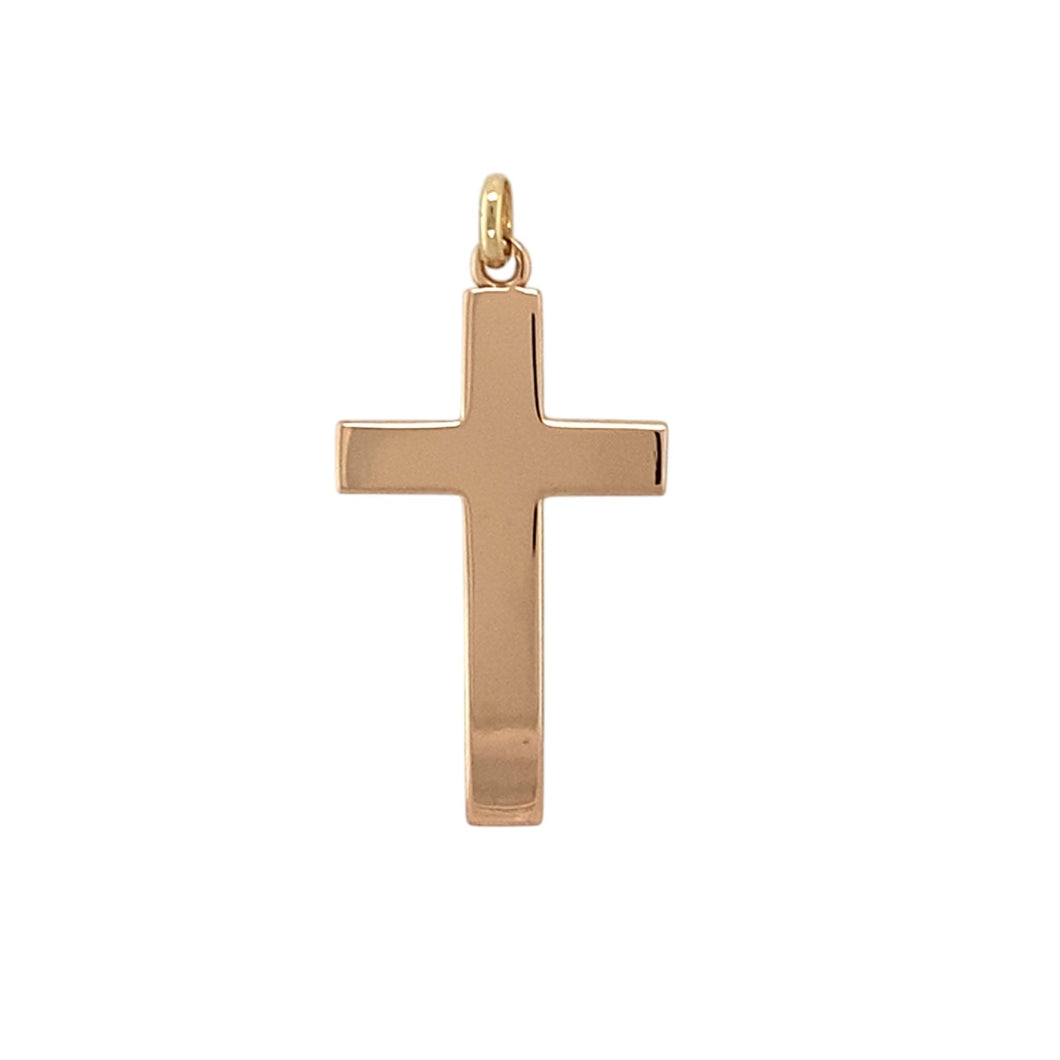 9ct Gold Polished Plain Cross Pendant