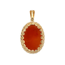 Load image into Gallery viewer, Preowned 9ct Yellow Gold &amp; Cameo Oval Pendant with the weight 2.30 grams. The cameo stone is 19mm by 14mm
