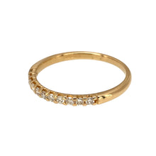 Load image into Gallery viewer, Preowned 18ct Yellow Gold &amp; Diamond Set Band Ring in size L with the weight 1.40 grams. The band is 2mm wide
