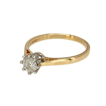 Load image into Gallery viewer, Preowned 9ct Yellow and White Gold &amp; Diamond Set Solitaire Ring in size K with the weight 1.40 grams. The diamond is approximately 0.25ct
