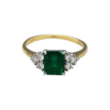 Load image into Gallery viewer, 18ct Gold Diamond &amp; Emerald Set Ring
