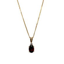 Load image into Gallery viewer, 9ct Gold Diamond &amp; Garnet Set 16&quot; Necklace
