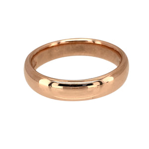 Preowned 9ct Rose Gold Clogau Welsh Cariad 5mm Wedding Band Ring in size T to U with the weight 6.40 grams