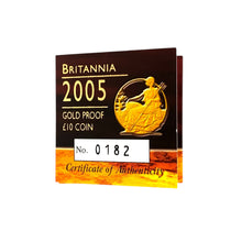 Load image into Gallery viewer, 2005 1/10 Ounce 22ct Gold Britannia Coin
