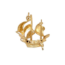 Load image into Gallery viewer, Preowned 9ct Yellow Gold Pirate Ship Pendant with the weight 3 grams
