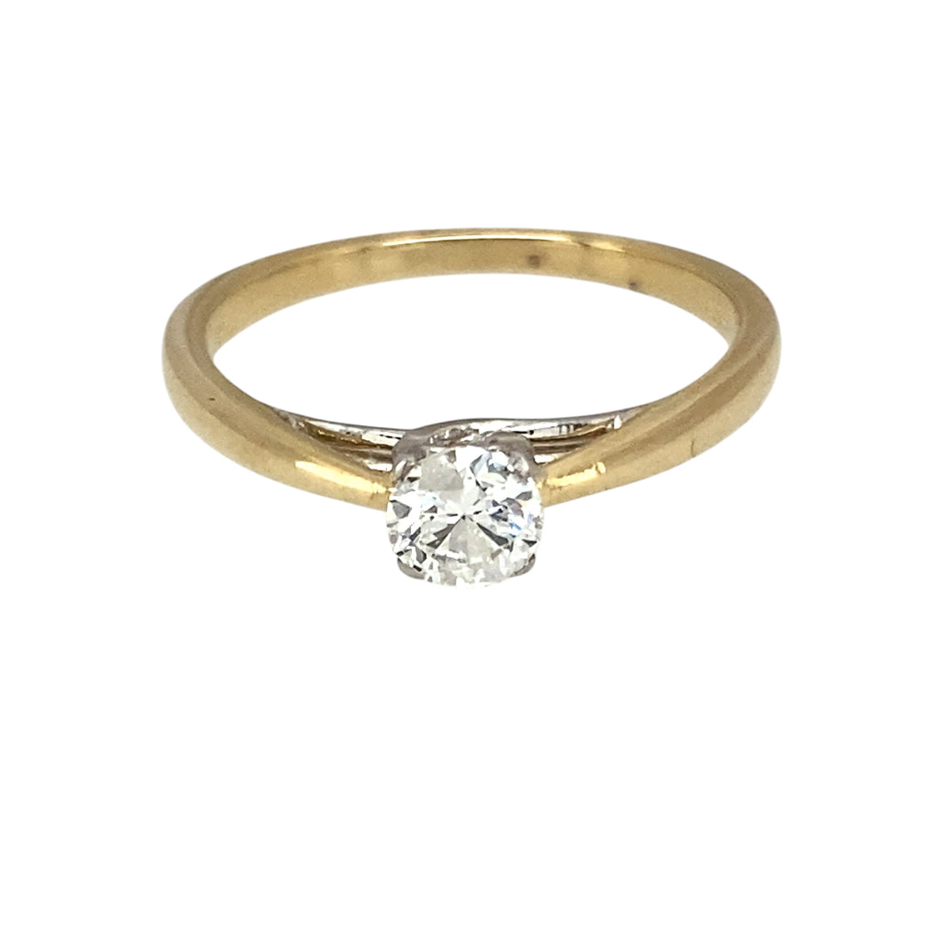 9ct Gold & Diamond Set Solitaire Ring