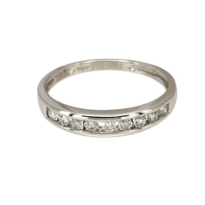 9ct White Gold & Diamond Set Band Ring