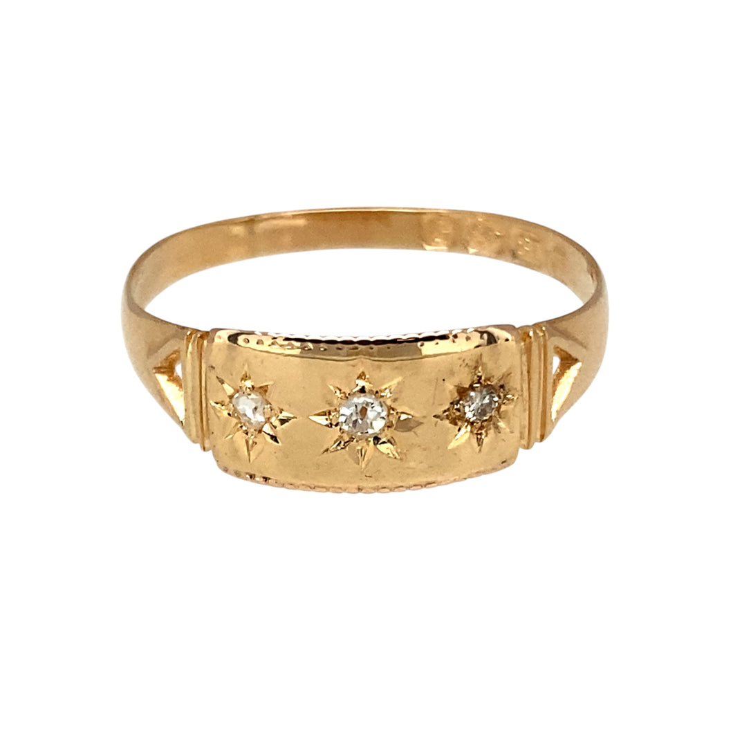 18ct Gold & Diamond Set Vintage Ring