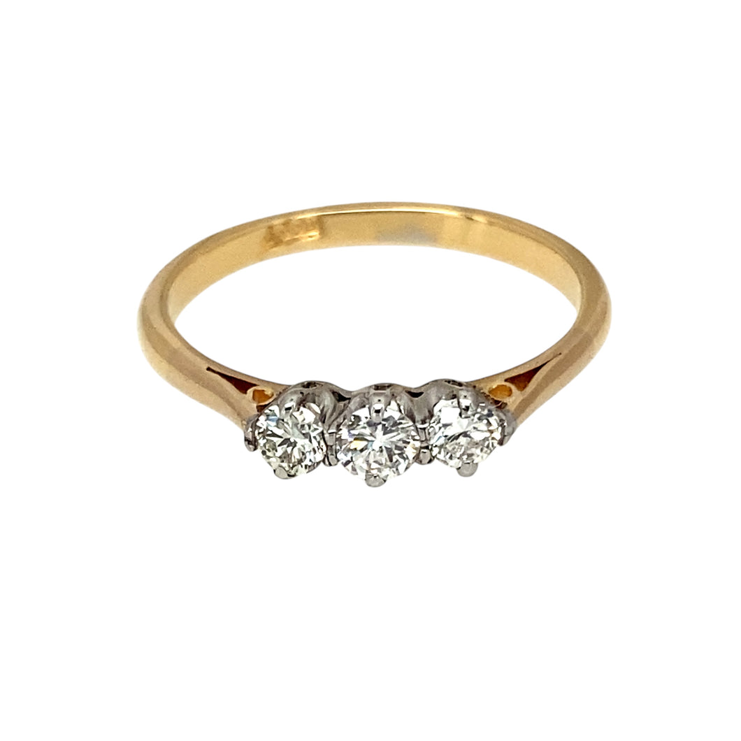 18ct Gold & Diamond Set Trilogy Ring