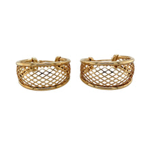 Load image into Gallery viewer, Preowned 9ct Yellow Gold Patterned Weaved Creole Earrings with the weight 5.60 grams
