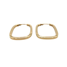 Load image into Gallery viewer, Preowned 9ct Yellow Gold Plain Rectangle Creole Earrings with the weight 2.40 grams
