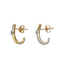 Load image into Gallery viewer, 9ct Gold &amp; Diamond Set Brushed Finish Kiss Style Stud Earrings
