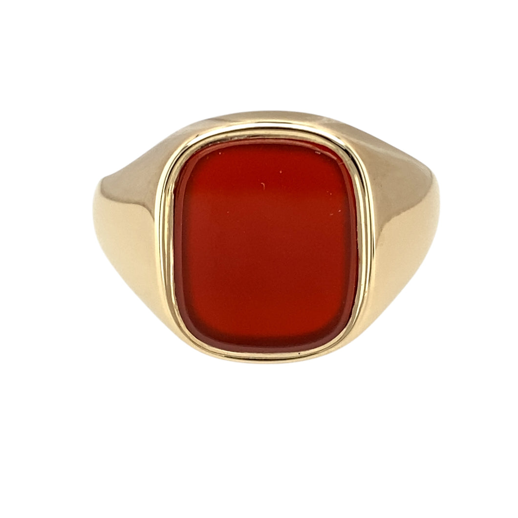 9ct Gold & Carnelian Set Signet Ring