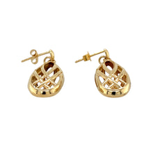 Load image into Gallery viewer, Preowned 9ct Yellow Gold Open Weave Dropper Earrings with the weight 1.30 grams
