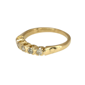 Add a touch of elegance to your jewellery collection with this pre-owned 9ct yellow gold & diamond set band ring, featuring:

Design: A classic band ring, adorned with sparkling diamonds for a refined and sophisticated look.
Material: 9-carat yellow gold, offering a warm and timeless appeal.
Gemstones: Set with diamonds, adding brilliance and elegance.
Size & Weight: Designed in size L, with a well-balanced weight of 2 grams for a comfortable fit.
