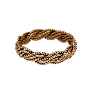 Add a touch of heritage to your jewellery collection with this pre-owned 9ct yellow and rose gold Clogau Celtic weave twisted band ring, featuring:

Design: A beautifully detailed Celtic weave pattern with a twisted band, symbolising eternal love and unity.
Material: 9-carat yellow and rose gold, creating a striking two-tone contrast.
Size & Weight: Designed in size S, with a well-balanced weight of 2.50 grams for a comfortable fit.
Band Width: Measures 5mm wide, offering a bold yet elegant look.