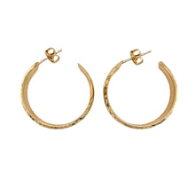 Load image into Gallery viewer, 9ct Gold Patterned Half Hoop Stud Earrings
