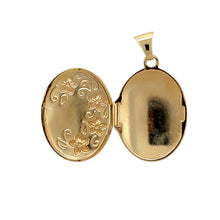 Load image into Gallery viewer, 9ct Gold Flower Patterned Oval Locket
