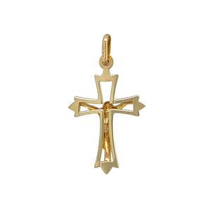 Add a meaningful and classic piece to your jewellery collection with this pre-owned 9ct yellow gold crucifix pendant, featuring:

Design: A traditional crucifix pendant, symbolising faith and devotion.
Material: 9-carat yellow gold, offering a warm and timeless appeal.
Weight: A lightweight 1 gram, making it comfortable for everyday wear.
A perfect accessory to wear alone or pair with a chain for a personalised touch, ideal for those who appreciate religious jewellery.