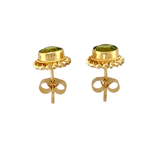 9ct Gold & Peridot Set Stud Earrings