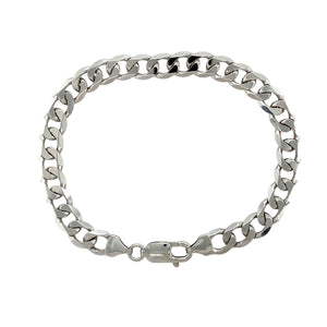 9ct White Gold 8.5" Curb Bracelet