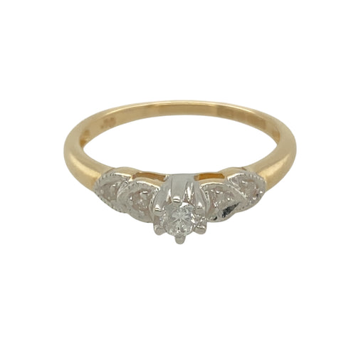 9ct Gold & Diamond Set Solitaire Ring