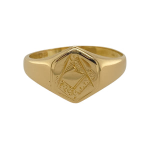 18ct Gold Masonic Signet Ring