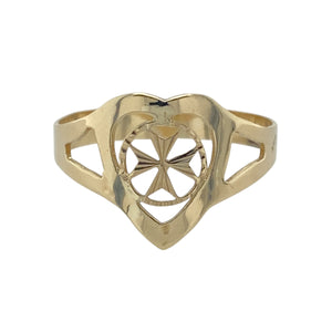 9ct Gold Maltese Cross Heart Ring