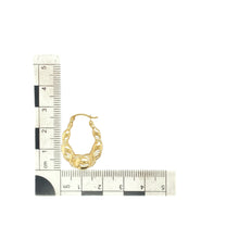 Load image into Gallery viewer, 9ct Gold Bubble Style Oval Creole Earrings
