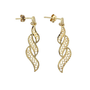 9ct Gold Patterned Fancy Drop Earrings