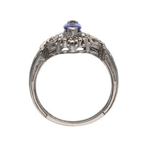 14ct White Gold Diamond & Tanzanite Set Ring