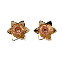 Load image into Gallery viewer, Preowned 9ct Yellow and Rose Gold Clogau Daffodil Stud Earrings with the weight 3.70 grams. The backs are not Clogau
