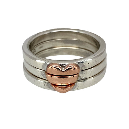 925 Silver Clogau Cariad Heart Stacker Ring