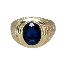 Load image into Gallery viewer, 9ct Gold &amp; Blue Stone Set University Style Ring
