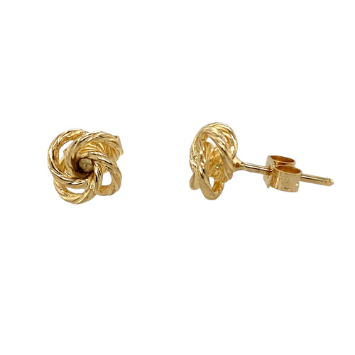 9ct Gold 9mm Loose Knot Stud Earrings