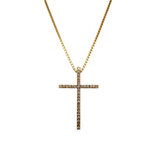 Load image into Gallery viewer, 18ct Gold &amp; Diamond Set Cross 20&quot; Necklace
